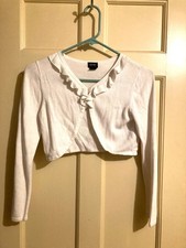 HOLIDAY EDITIONS Girls' Classic White Bolero Shrug Sweater Cover Up ~ Sz 10/12 Girls' Bolero price