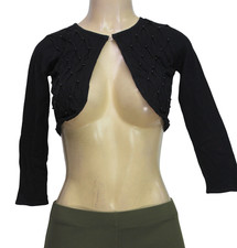 Cinderella Girls Women’s Black Cropped Bolero Shrug Beaded Long Sleeve Size M Girls' Bolero price