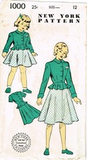 V4me2 Outlet 1940s New York 1000 Girls Bolero Suit Pattern Sz 12 FF Unused Girls' Bolero price