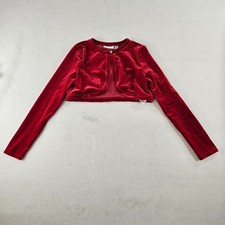 The Children’s Place Girls Red Velvet Bolero Shrug Cardigan Size 10/12 Holiday Girls' Bolero price