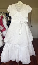 LIDA CALIFORNIA Girls Communion Dress Size 6 White Organza With Bolero Jacket Girls' Bolero price