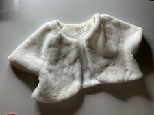 Wonder Nation Girls White Faux Fur Bolero Jacket Cropped Short Sleeve Open 14 Girls' Bolero price