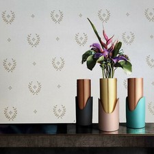 Royal cream gold metallic faux fabric textured Aristocratic Baroque Wallpaper 3D Wallpaper price