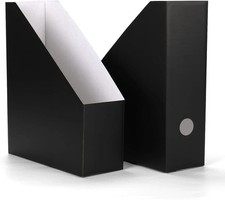 12 Pack Black Magazine File Holder, Cardboard Magazine Rack with Label, Foldable Office Magazine Rack price