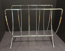 Vintage MCM Chrome Folding Magazine Rack(s) Holder Bar/Rod Brutalist 2 Available Office Magazine Rack price