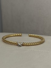 David Yurman X Cablespira Station Bracelet 18K Yellow Gold with Pavé Diamonds Natural Stone Bracelets price