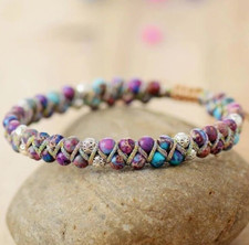 Natural Sea Sediment Beads Handmade Braided Healing Reiki Chakra Women Bracelet Natural Stone Bracelets price