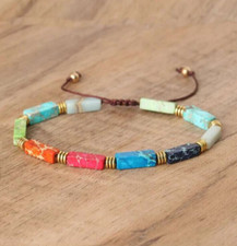 2025HOT Handmade Seven Chakra Jasper Stone Women Lucky Bracelet Birthday Gift Natural Stone Bracelets price