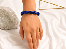 100% Natural Blue Lapis Lazuli Faceted Beaded Bracelet. Natural Stone Bracelets price