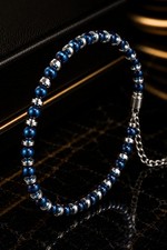 Blue K�re Hematite Natural Stone Adjustable Steel Chain Bracelet Natural Stone Bracelets price
