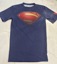 Superman Man of Steel Under Armor Compression Shirt Men Medium DC Alter Ego Gym Men's Fantasy Wear price