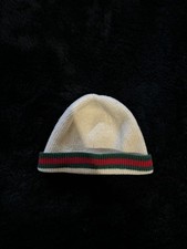 Preowned White Gucci Beanie Kids M 4-6yrs. Gucci Gloves included (ripped) Kids' Gloves price