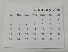 2026 Mini Calendar 3 x 2 1/4” 12 Page Tear off Calendar... Calendar price
