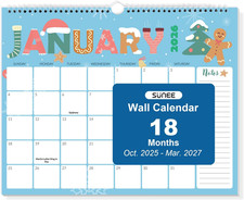 2026 Calendar- 18 Months Oct. 2025 - Mar. 2027, 14.5"x11.5" Big Grid Hanging Cal Calendar price