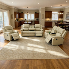 1~3-Piece Beige Recycled Leather Sofa Set, Living Room Upholstered Couch Sofa Set price