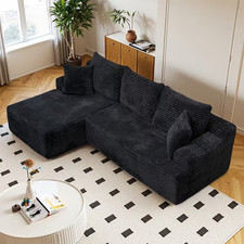 96"Frameless Boneless Soft Sofa,Cloud Sectional Couch With L-Shaped Chaise Black Sofa Set price