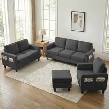 Zafly Living Room Sofa Set, Include Sofa, Loveseat, Armchair and Storage Ottoman Sofa Set price