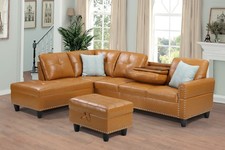 98" Wide L-Shaped Sectional Sofa Set Chaise Living Room Couch Storage Ottoman Sofa Set price