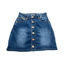 Cat & Jack Denim Skirt Girls M (7/8) Blue Button Front Ultimate Stretch Mini Girls' Jeans / Denim Skirt price