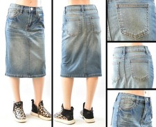 Little Girls Stretch Denim Skirt Calf length 5pocket #RK-77239 vintage Girls' Jeans / Denim Skirt price
