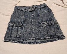 Y2K Justice Brand Acid Wash Denim Girls Size 14 Skirt  Built In Shorts Girls' Jeans / Denim Skirt price