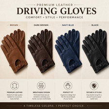 Men's Genuine Lambskin Leather Driving Gloves Soft Chauffeur Luxury Gloves Men's Gloves price