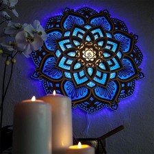 Mandala Wall Decor, Lighted Mandala Wall Art with LED Light, Lotus Flower Wall LED Wall Art price