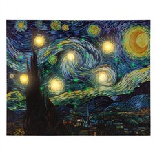 LED Lighted Starry Night Light Up Canvas Wall Art 12 x 16 Inches Timer Battery LED Wall Art price