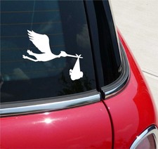 STORK BABY BIRTH BIRTHDAY GRAPHIC DECAL STICKER ART CAR WALL DECOR Baby Room Wall Decor price