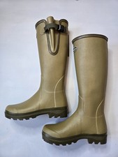LE CHAMEAU VIERZON J FE TARTAN JERSEY LINED WOMENS ICONIC GREEN WELLINGTON BOOTS Women's Jersey price