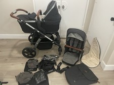 Silver Cross Single Stroller Pram w/ Bassinet Seat Canopy Basket Rain Cover Stroller-Pram Rain Cover price