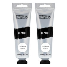 2 - 100ml Tubes U.S. Art Supply Titanium White Artists Oil Color Paint, Painting Oil Paint price
