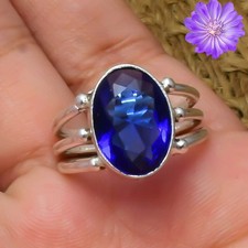 Sapphire Ring 925 Sterling silver Band &Statement Ring Handmade Ring All Size Sapphire Ring price
