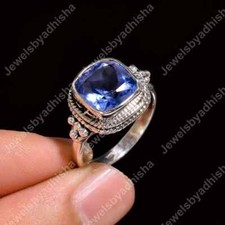 Blue Sapphire Ring 925 Sterling Silver Band& Statement Handmade Ring All Size Sapphire Ring price