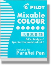 Pilot Parallel Pen Turquoise Ink Cartridge Refills Pack of 6 Calligraphy Supp... Pen Cartridge & Ink price