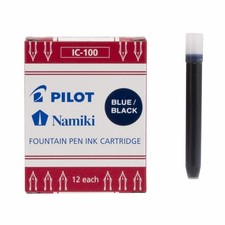 Namiki Fountain Pen Ink Cartridges, Blue/Black, 12-Pack IC100 Ink Cartridges Pen Cartridge & Ink price