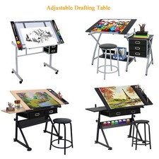 Drafting Table Art Desk Artist Drawing Table Adjustable Craft Table w/Drawers Drawing Table price