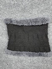 Unisex Winter Knit Neck Warmer Fleece Lined Gaiter Scarf Black Gray Unisex Neck Warmer price