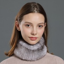 New Real Brown Knitted Mink Knitted Fur Headband Ear Neck Warmer Look Unisex Neck Warmer price