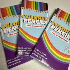 Lot 3 Pre-sharpened Color pencils 12 Pack 36 Total Pencils Colored Pencils price