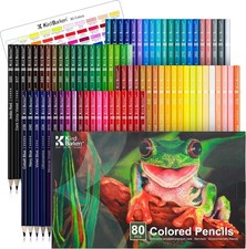 80 Colored Pencils, Soft Core Color Pencil Set for Adult Coloring Books Artist.. Colored Pencils price