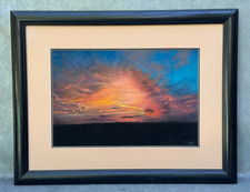 PAM PAMELA VOSSEN PAV SIGNED PASTEL PAINTING EXOTIC FIREY SKY SUNSET ABSTRACT Pastel Paint price