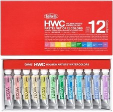 Holbein PASTEL COLORS Transparent Watercolor Paint W452, 12-0.2 fl oz (5 ml) Pastel Paint price