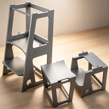2-in-1  Design Toddler Step Stool with Safety Rail for Bathroom and Kitchen Baby Step Stool price