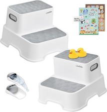2 Pack Step Stool for Toddlers & Adults – Non-Slip Plastic Stool for Bathroom Baby Step Stool price
