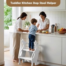 Adjustable Wooden Learning Tower for Toddlers, Step Stool with Safety Rail Baby Step Stool price