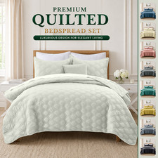Luxury Quilted Velvet Bedspread Set Embossed Coverlet Bedding Throw Queen King Bedspread & Bedspread Set price