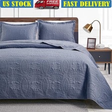 Durable Lightweight Coin Pattern Quilt Set 3 Piece Bedspread Year Round Comfort Bedspread & Bedspread Set price