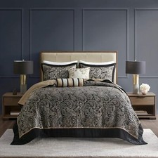 Madison Park Aubrey Reversible Quilted Bedspread 6 Piece Set with Throw Pillows Bedspread & Bedspread Set price