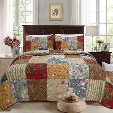 Ryleigh Patchwork Cotton Reversible Quilt Set, Bedspread, Coverlet Bedspread & Bedspread Set price